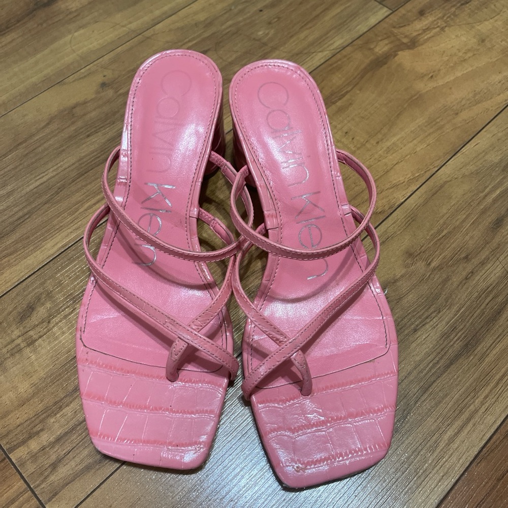 calvin klein pink sandal heels